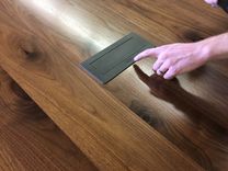 Book-Matched Black Walnut, Resin, And Steel Conference Table 5 small