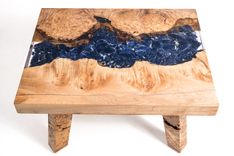 Maple Burl Sodalite Modern Rustic Coffee Table 2 small