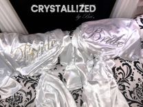 Crystallized Bridal Robe Wedding Kimono Bride Genuine European Crystals Bedazzled 3 small