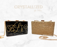 Custom Crystallized Clutch Bag Handbag Purse Initial Name Bling European Crystals Bedazzled 1 small