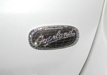 Jeep Overland Oval Crystallized Car Emblem Bling Genuine European Crystals Bedazzled 2 small
