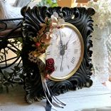 Vintage Rose Black And Gold Decor Clock Custom Decorative Mantle Clock Handmade 4 small