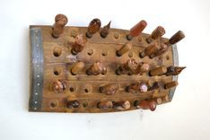 Wine Barrel Bottle Stopper Display - Fifty Gates - Made From Retired California Wine Barrels 1 small