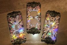 Custom Design Crystallized Wall Light Switch Plates Home Decor European Crystals Bedazzled 2 small