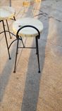 Metal Base Stool With Wood Seat. 6 small