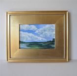 Framed Original Acrylic Landscape Painting, Gold Plein Air Frame 1 small