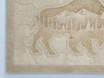 Etched Tile Travertine Buffalo Mural 5 small