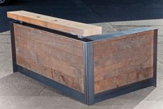 Reclaimed Reception Desk With Metal Wrap 1 small