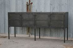 Modern Industrial Credenza, Rustic Sideboard With Tall Legs. 4 small