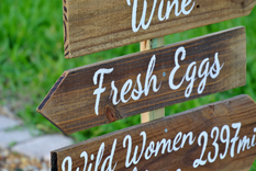 Guest House Destination Signs, Wooden Hotel Decor, Garden Sign Post 4 small