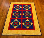 Amish “Monkey Wrench” Pattern Crib Or Lap Quilt 1 small
