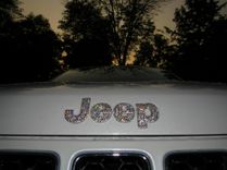 Jeep Crystallized Car Emblem Letters Bling Genuine European Crystals Bedazzled 1 small