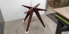 Black Walnut Modern Table Base For 48 Inch Marble Tabletop 3 small