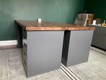 Walnut Top Desk With Storage Drawers 2 small