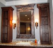 Extra Large Dressing Mirror With Custom Made Frame Distressed Wood 4 small