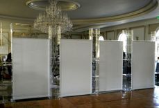 Full Acrylic Mechitza-Wall With Clear Pillars And White Divider Walls 1 small
