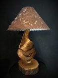 Rustic Handmade Juniper Table Lamp With Turquoise Inlay 4 small