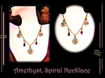 Copper, Gemstone, Jewelry, Necklace, Custom Created. Healing necklace, Amethyst, Rose quartz, gemstones 2 small