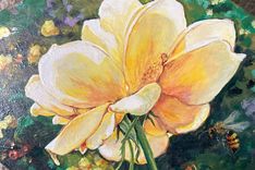 Available Hyper-Realistic Yellow Rose Painted On Wood box 3 small