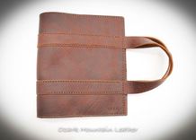 Bison Leather Bible or Book Cover with carry handles 2 small