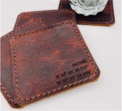 Custom Leather Coasters Pick Color And Name To Be Placed On The Front 4 small
