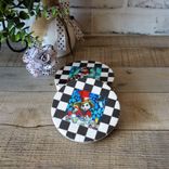 Alice In Wonderland Decor Coaster Set White Rabbit Harlequin Checked Coasters 3 small