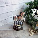Courtly Music Box Black and White Checked Carousel Horse Music Box Checked Decor 2 small