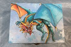 Available Blue Flying Dragon on a box 1 small