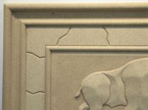 Relief Carved Limestone Buffalo 16" x 23" Decorative Backsplash Tile Insert Panel 5 small