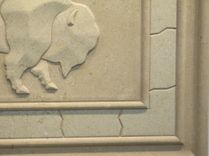 Relief Carved Limestone Buffalo 16" x 23" Decorative Backsplash Tile Insert Panel 6 small