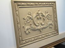 Ornate Relief Carved Limestone Back Splash 16" x 23" Decorative Tile Insert Panel 2 small