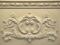 Ornate Relief Carved Limestone Back Splash 16" x 23" Decorative Tile Insert Panel 3 small