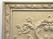 Ornate Relief Carved Limestone Back Splash 16" x 23" Decorative Tile Insert Panel 5 small