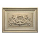Ornate Relief Carved Limestone Back Splash 16" x 23" Decorative Tile Insert Panel 1 small