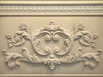 Ornate Relief Carved Limestone Back Splash 16" x 23" Decorative Tile Insert Panel 3 small