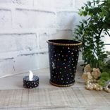 Colorful Polka Dot Vase and Tea Light Set Hand Painted Whimsy Decor 2 small