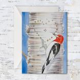 Custom Original Watercolor Painting Valentine's Gift, Art Print or Greeting Card with your Initials or Names Carved on Birch Tree 5 small