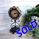 Courtly Clock Checked Clock Hand Painted Black and White Checks Clock 1 small