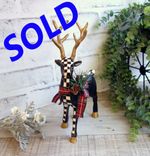 Courtly Christmas Decor Checked Reindeer Courtly Deer Checked Christmas Decor 1 small