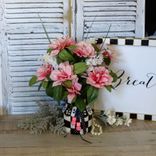 Courtly Vase Vintage Azalea Floral Arrangement Hand Painted Whimsy Decor 2 small