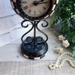 Courtly Clock Checked Clock Hand Painted Black and White Checks Clock 3 small