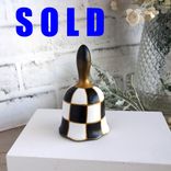 Vintage Checked Porcelain Bell Courtly Check Style Figurine 1 small