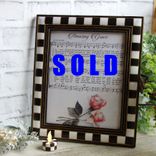 Courtly Picture Frame & Black And White Checks Candle Hand Painted Checked Decor 1 small