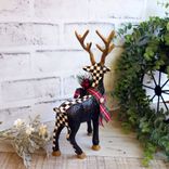 Courtly Christmas Decor Checked Reindeer Courtly Deer Checked Christmas Decor 3 small