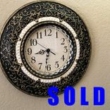 Black And Gold Elegant Checks Wall Clock 1 small