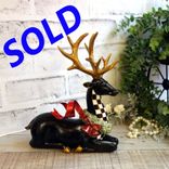 Courtly Christmas Decor Checked Reindeer Courtly Deer Checked Christmas Decor 1 small