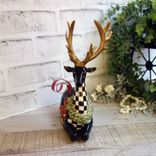 Courtly Christmas Decor Checked Reindeer Courtly Deer Checked Christmas Decor 3 small