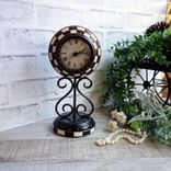 Courtly Clock Checked Clock Hand Painted Black and White Checks Clock 5 small
