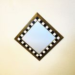 Courtly Mirror Black And White Checked Mirror Hand Painted Buffalo Check Mirror 3 small