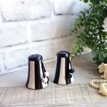 Black and White Striped Decor Salt & Pepper Shakers Hand painted Striped Decor 1 small